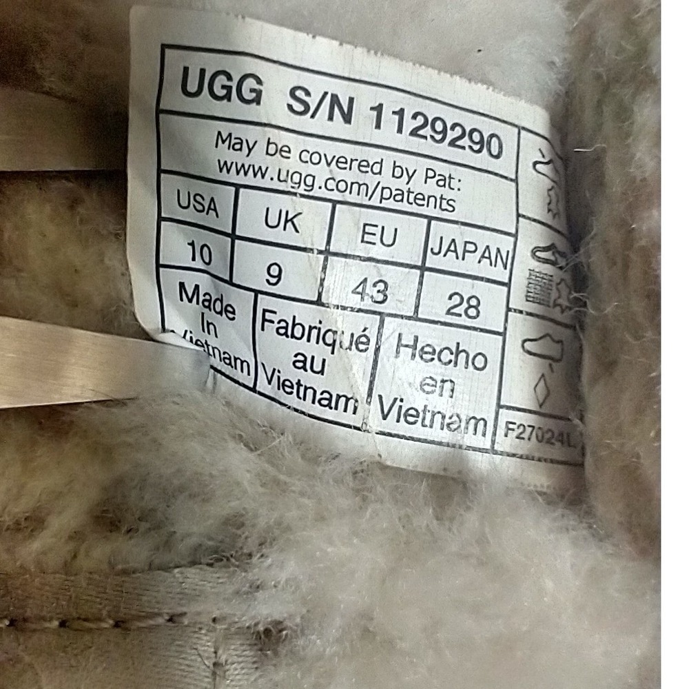 UGG Tasman LTA Slippers Mens Size 10 Chestnut Suede Shearling Mules 1129290 - Picture 6 of 9